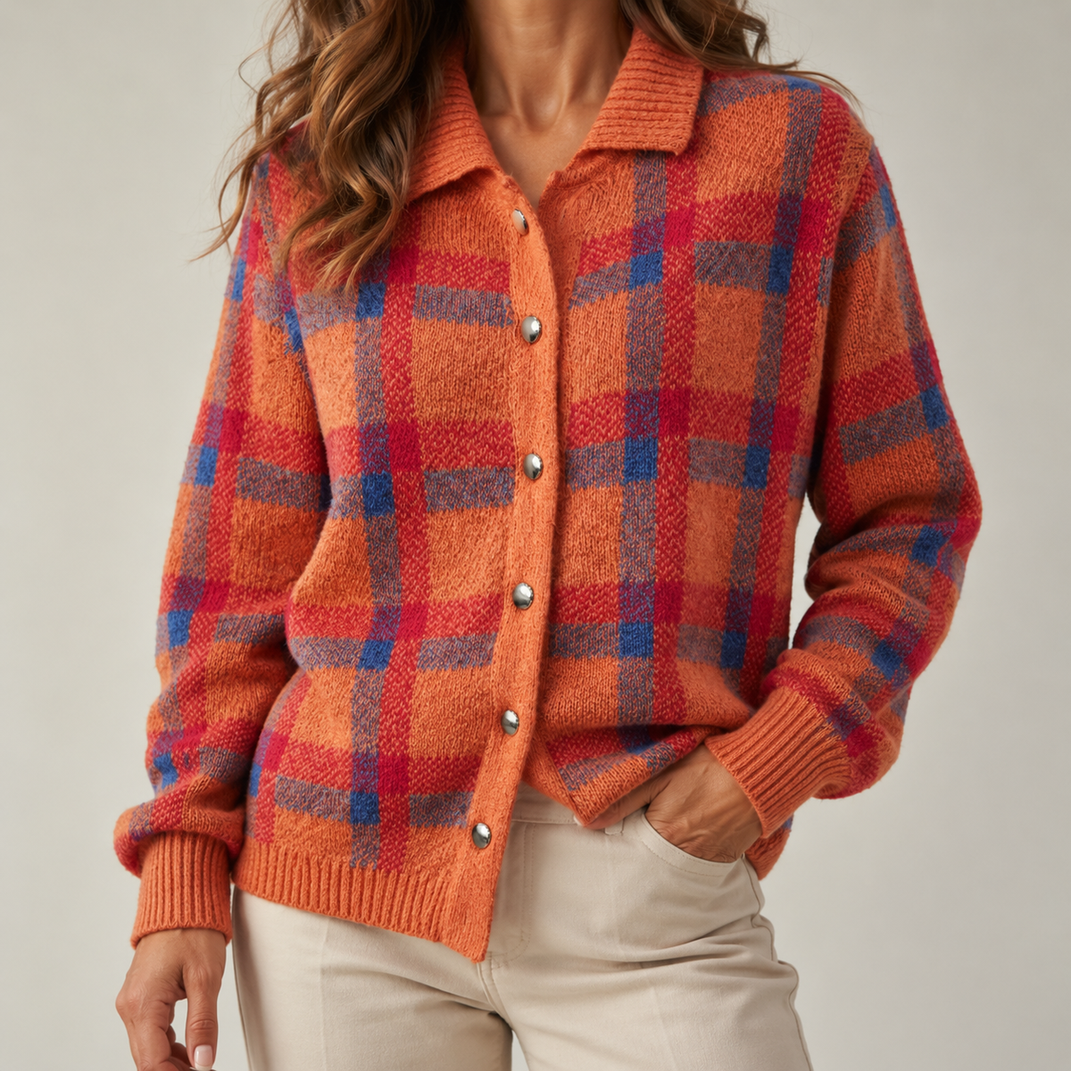 Evelyn | Checked Cardigan