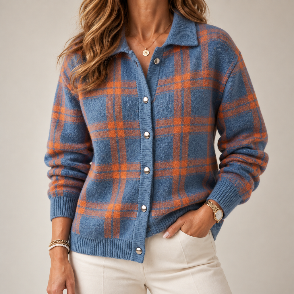 Evelyn | Checked Cardigan