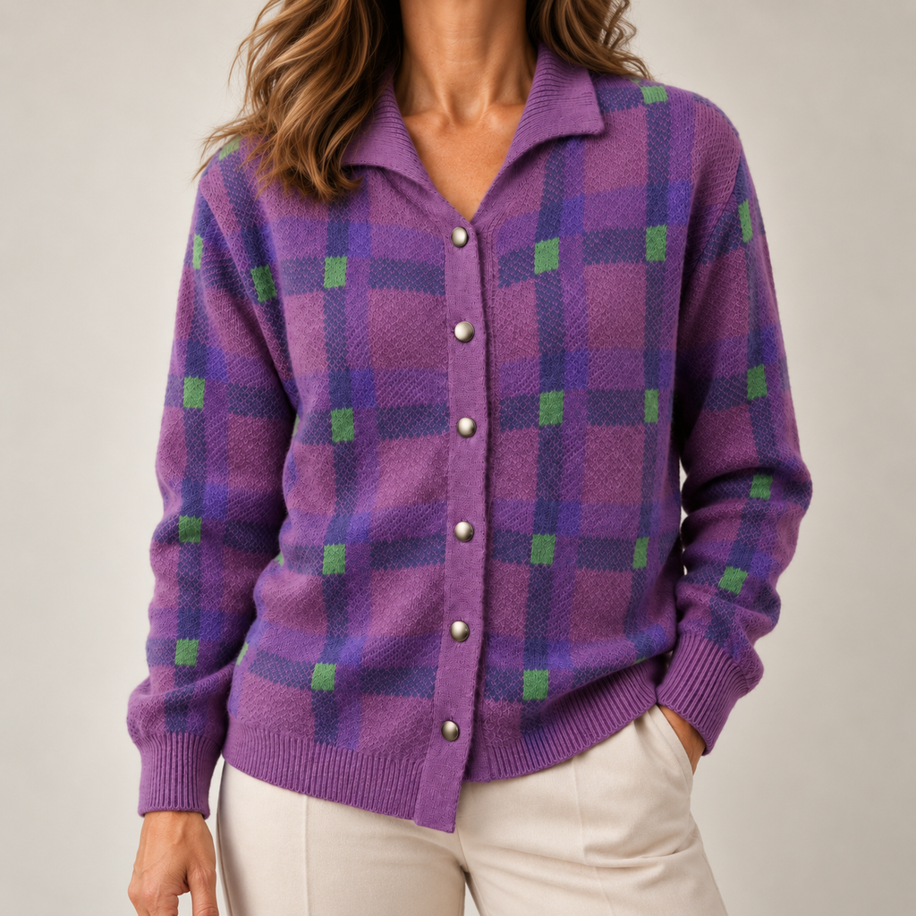 Evelyn | Checked Cardigan