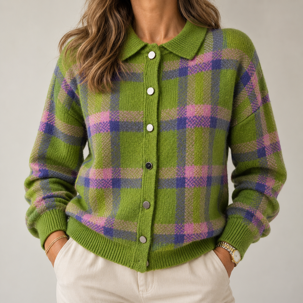 Evelyn | Checked Cardigan
