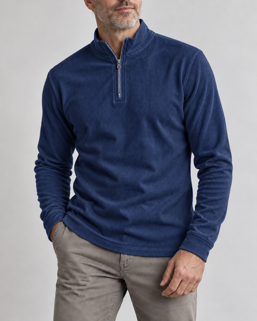 Men's Half-Zip Ribbed Jumper