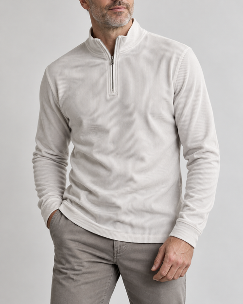 Men's Half-Zip Ribbed Jumper